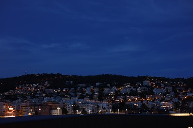 Photo of Beautiful view of coastal city in evening