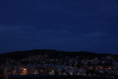 Photo of Beautiful view of coastal city in evening