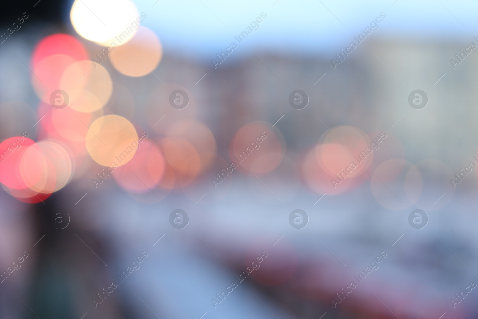 Photo of Blurred view of city street. Bokeh effect