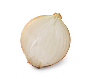 Half of fresh onion isolated on white