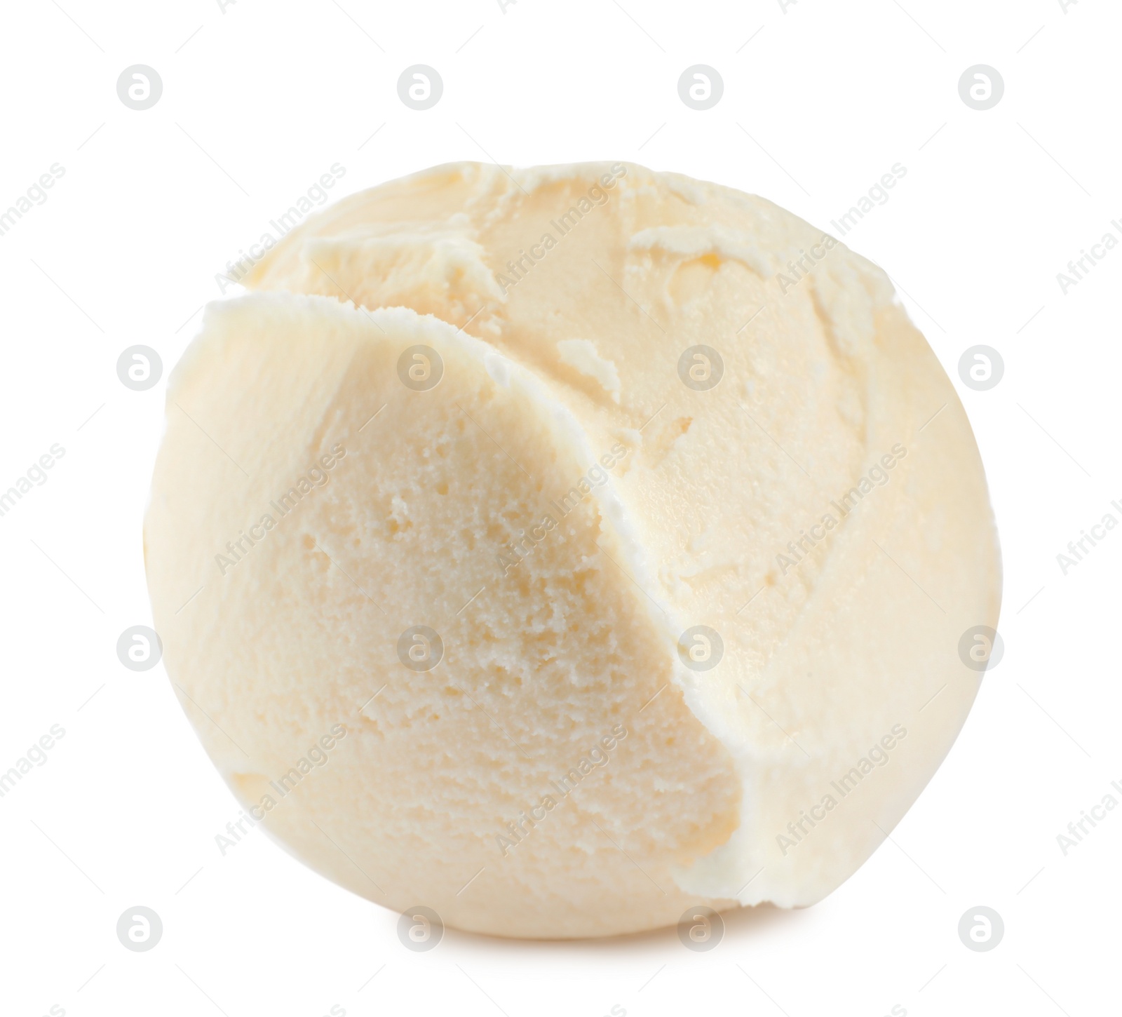 Photo of Scoop of delicious ice cream on white background