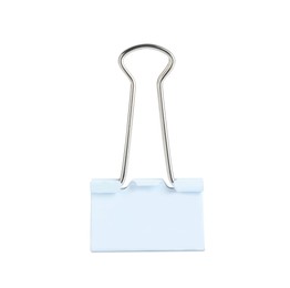 One binder clip isolated on white. Stationery item