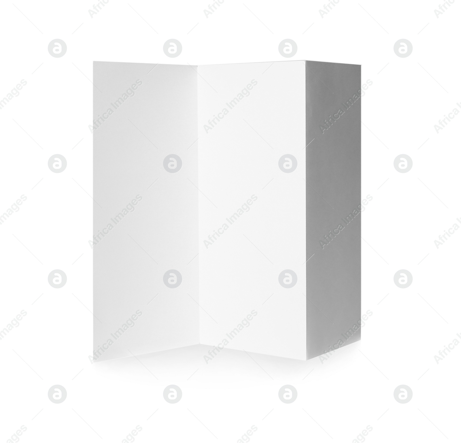 Photo of Blank brochure on white background. Mock up for design