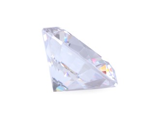 Photo of One beautiful shiny diamond isolated on white