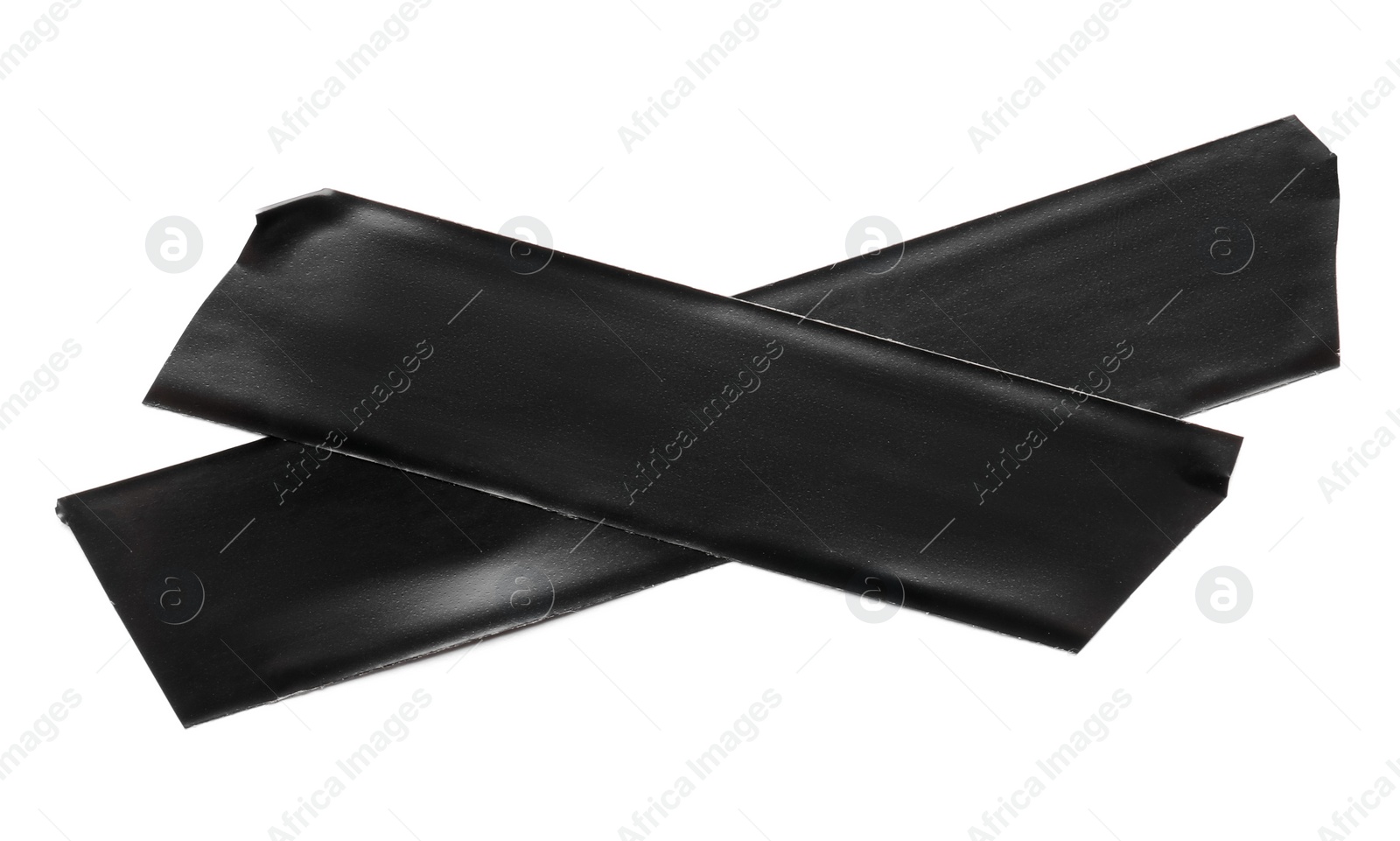 Photo of Cross of black insulating tape isolated on white, top view