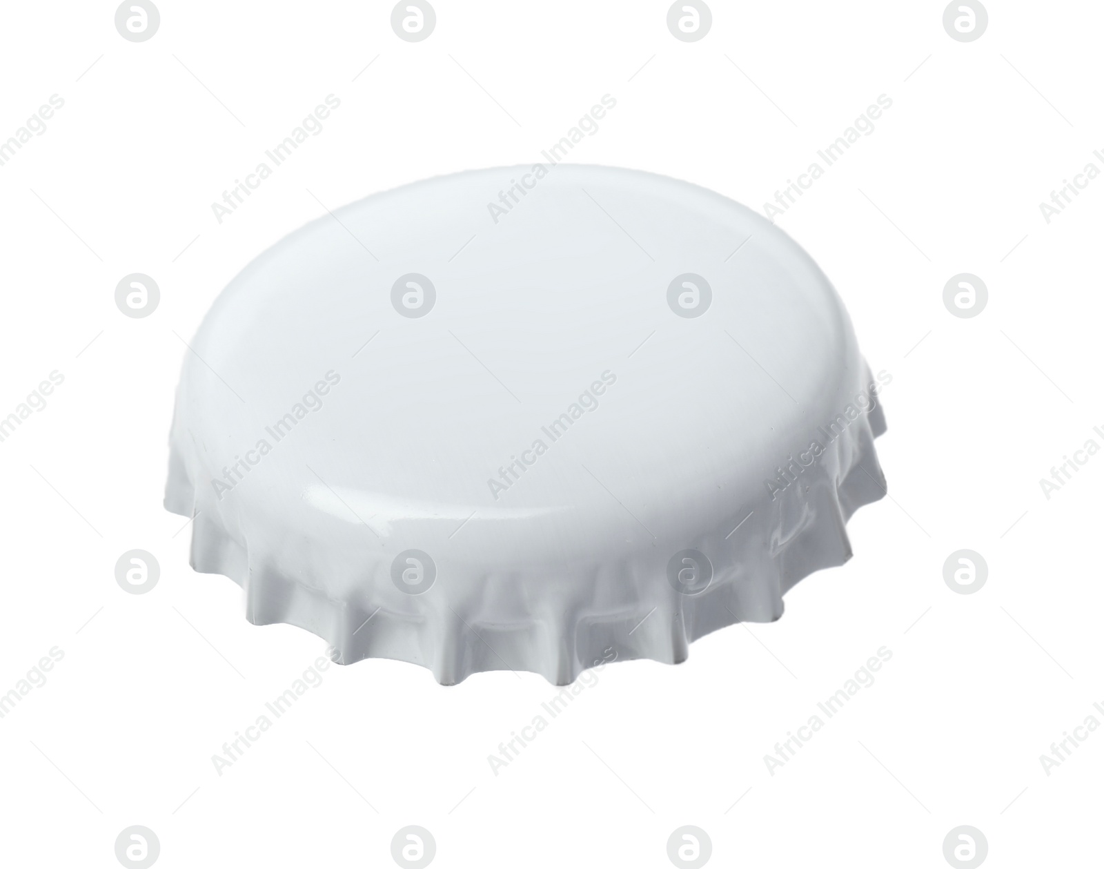 Photo of One blank beer bottle cap isolated on white