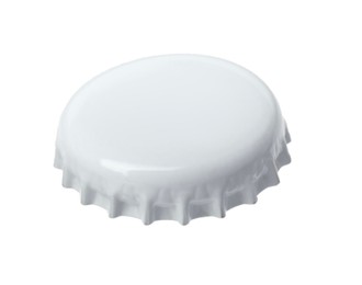 Photo of One blank beer bottle cap isolated on white