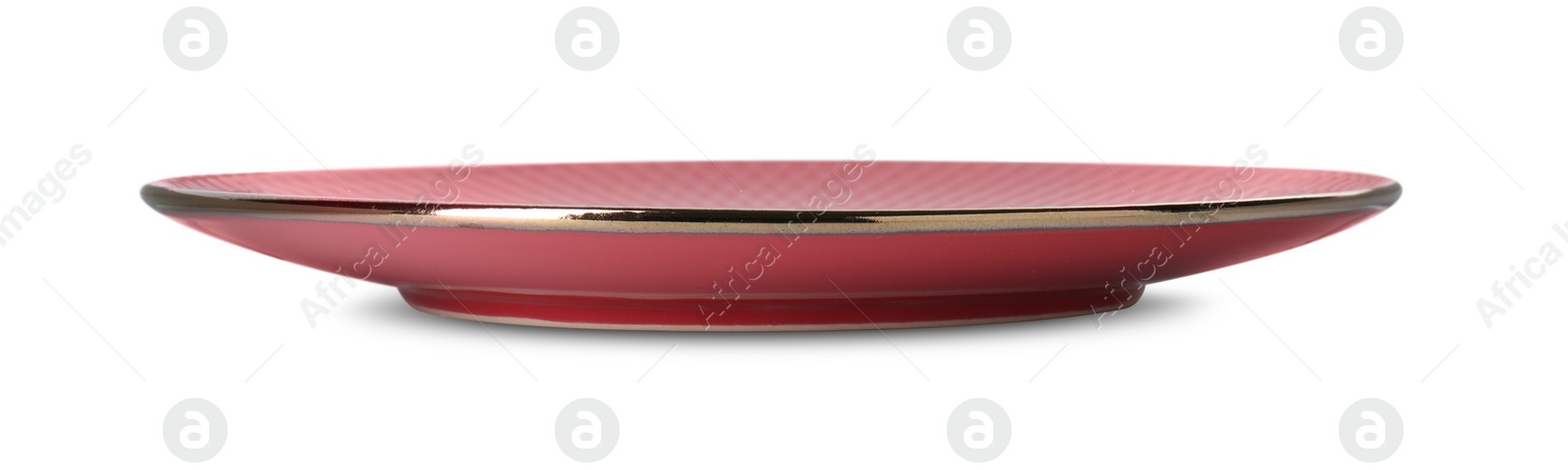 Photo of One beautiful red plate isolated on white