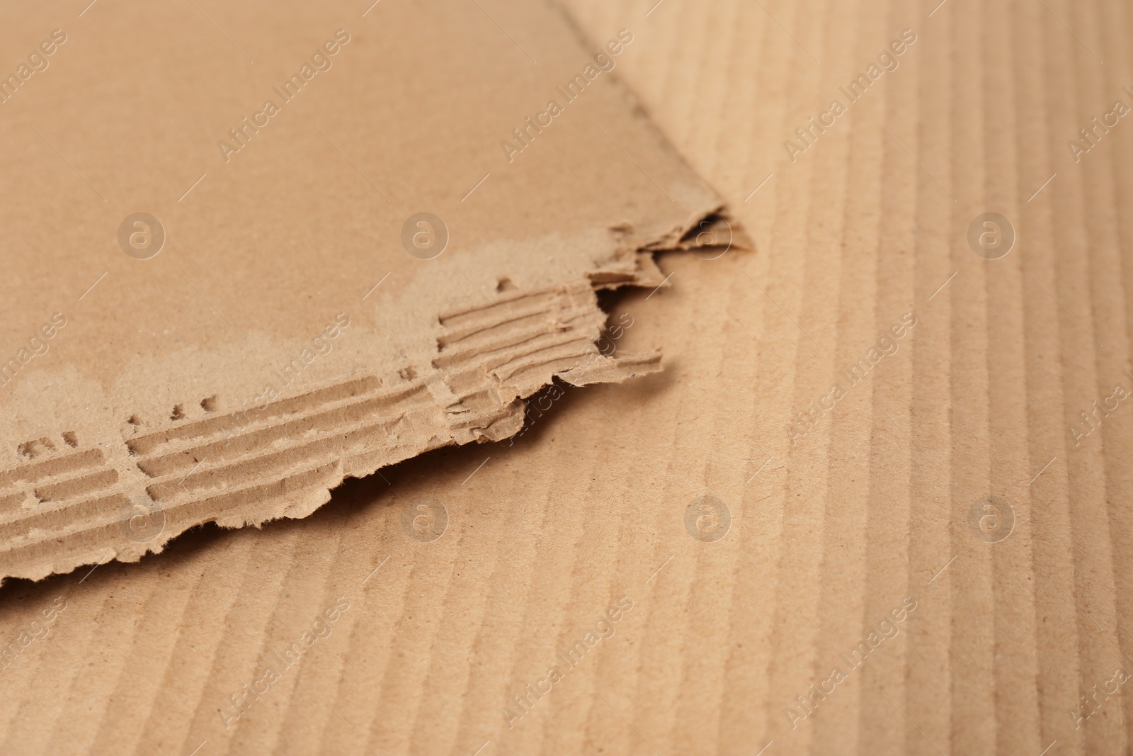 Photo of Corrugated cardboard as background, space for text. Recyclable material