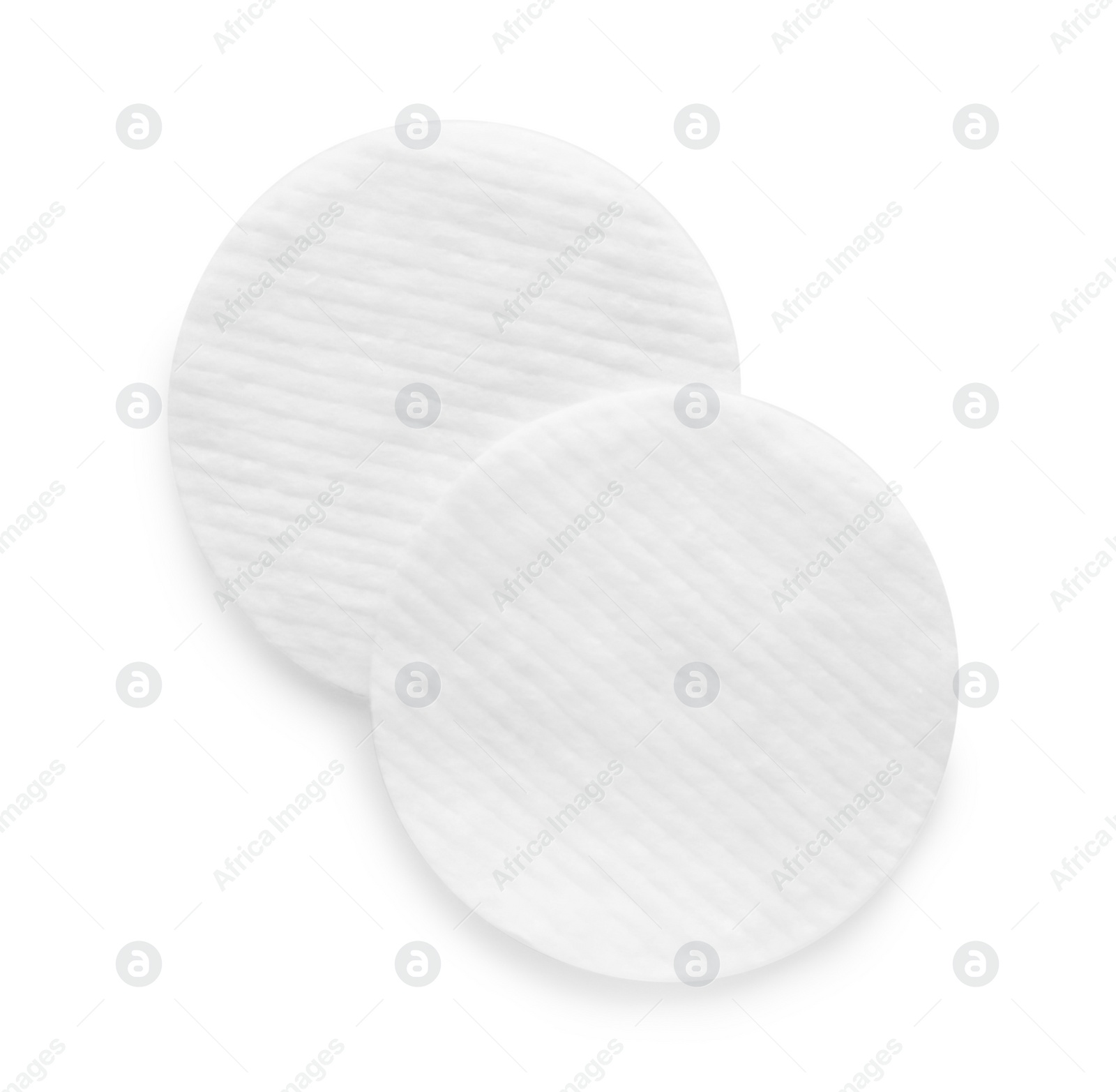 Photo of Soft clean cotton pads on white background, top view