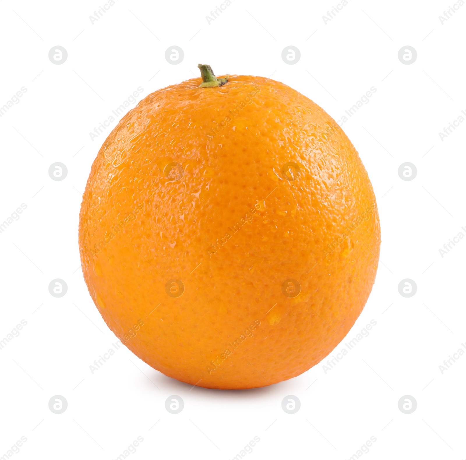 Photo of One fresh ripe orange isolated on white