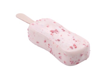 Photo of Delicious glazed ice cream bar isolated on white