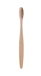 One bamboo toothbrush on white background. Eco friendly product