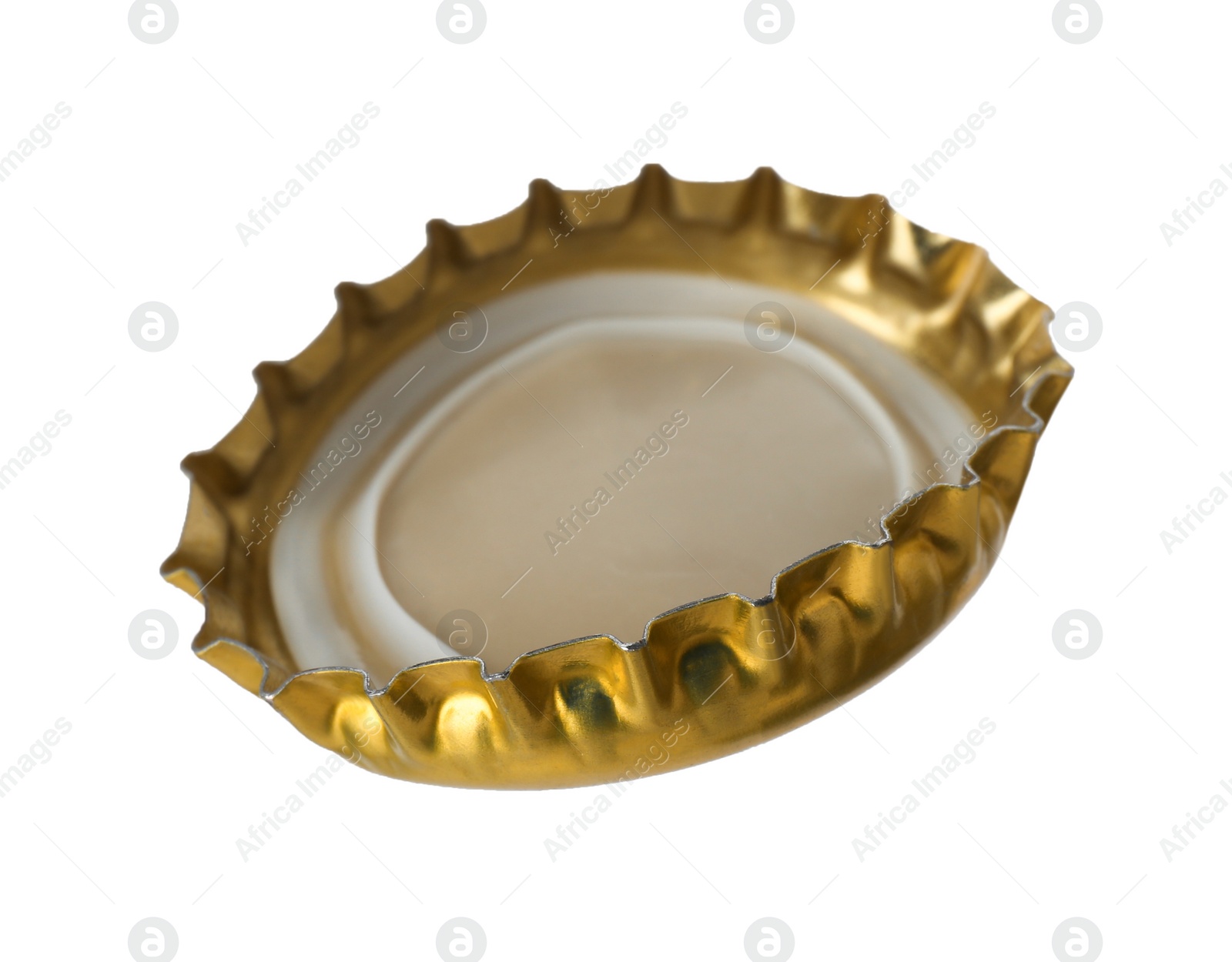 Photo of One beer bottle cap isolated on white