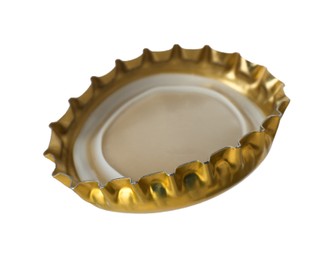 Photo of One beer bottle cap isolated on white