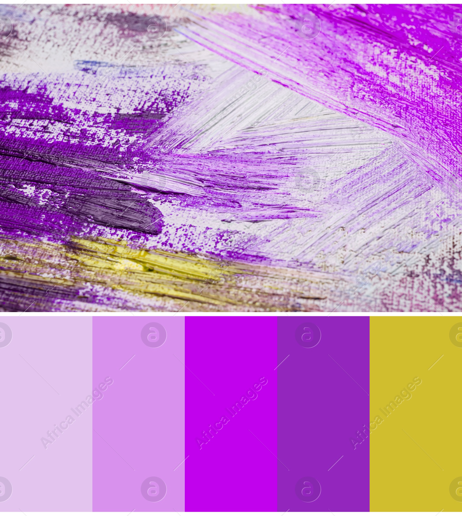 Image of Color palette appropriate to photo of colorful acrylic paints as background