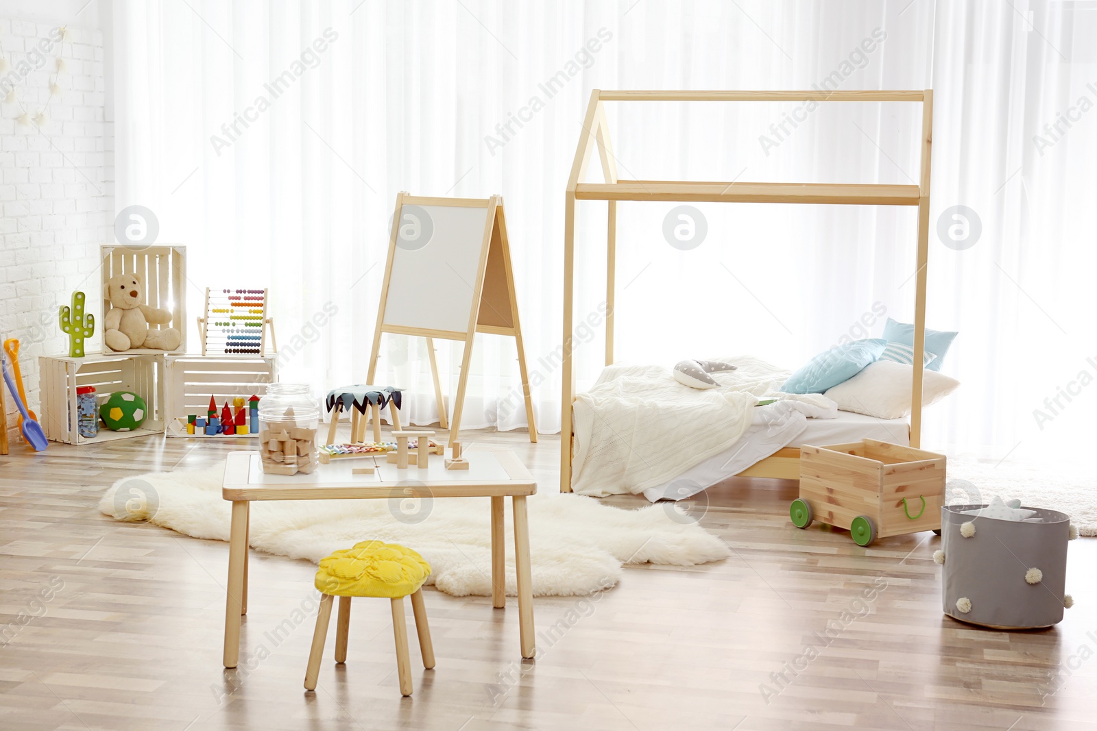 Photo of Modern child room interior setting. Idea for home design