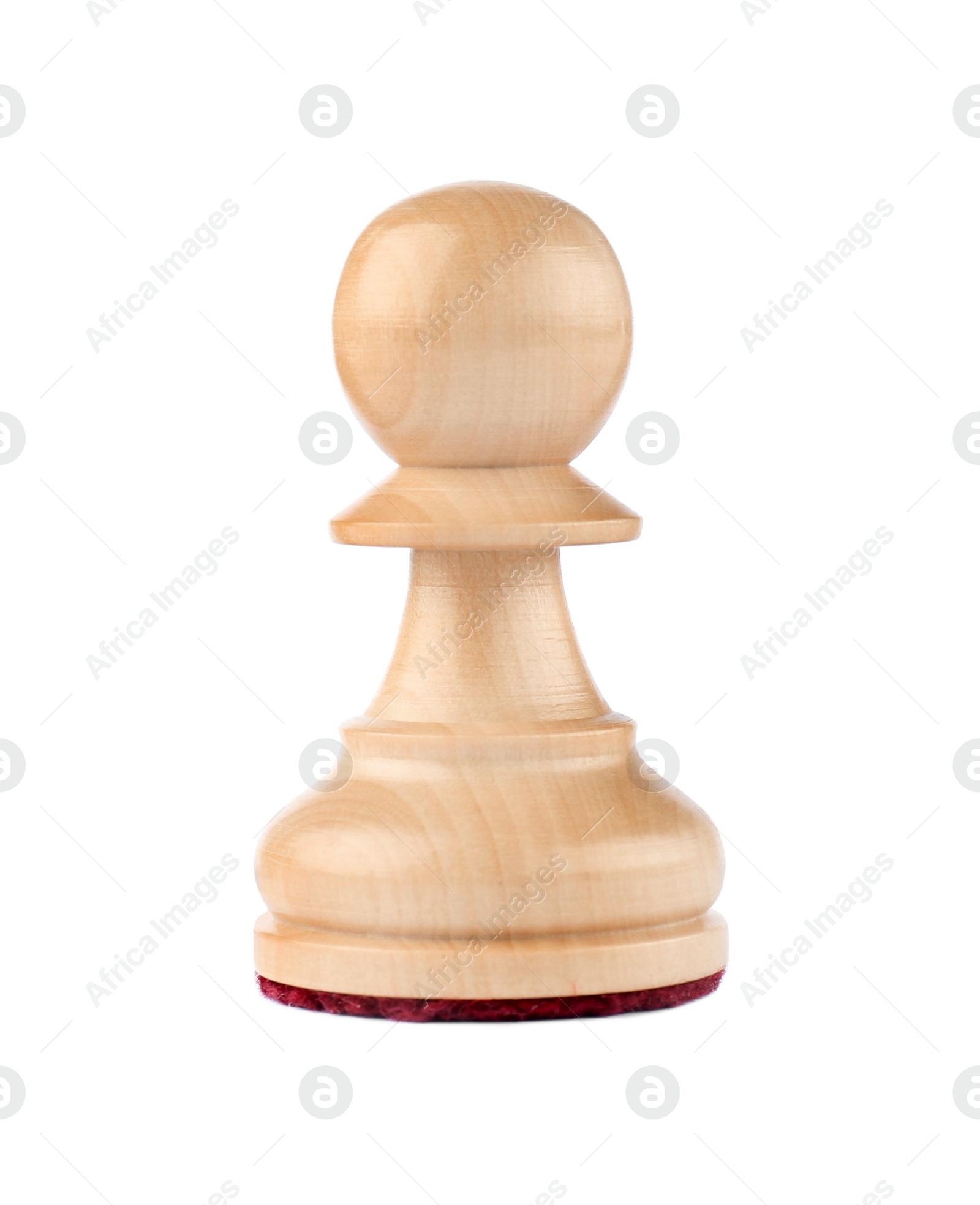 Photo of Wooden pawn isolated on white. Chess piece