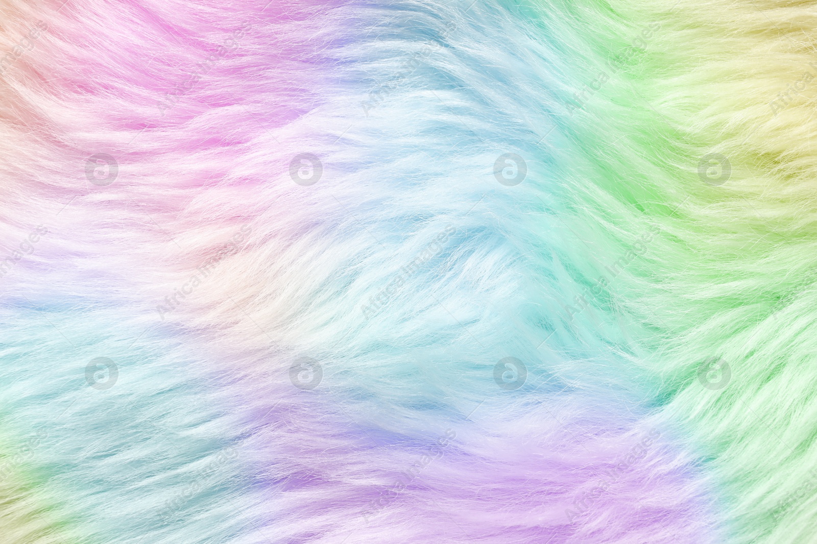 Image of Texture of colorful faux fur as background, closeup