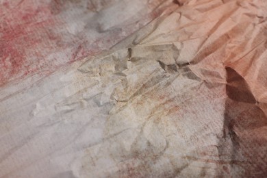 Photo of Texture of crumpled parchment paper as background, closeup