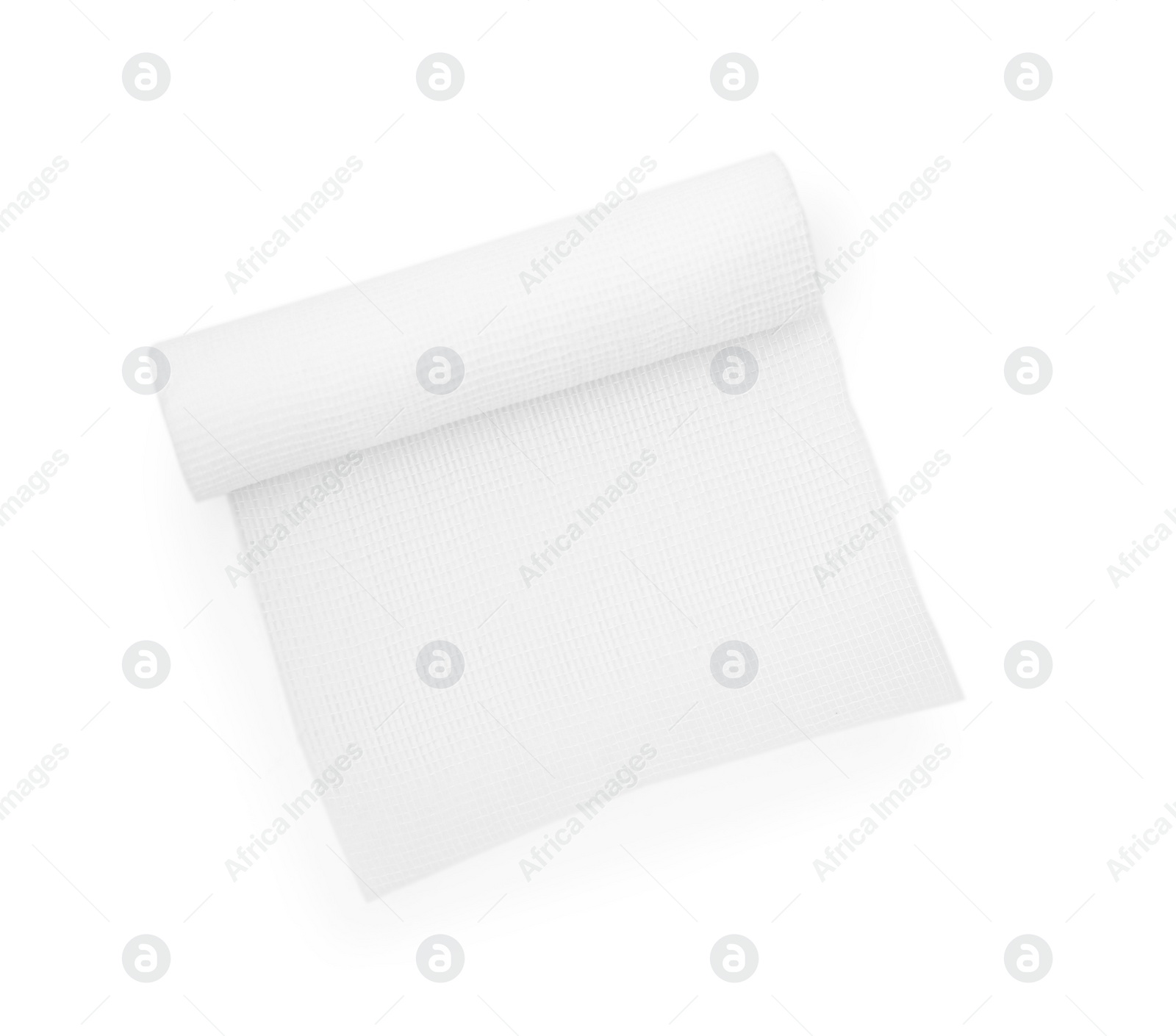 Photo of Medical gauze bandage isolated on white, top view
