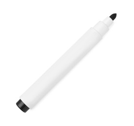 Photo of Black marker isolated on white, top view. School stationery