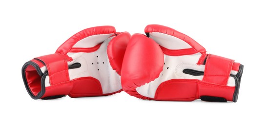 Photo of Boxing gloves isolated on white. Sport equipment