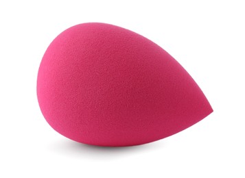 Bright pink makeup sponge isolated on white