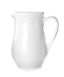 New beautiful ceramic jug isolated on white