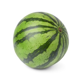 Photo of One whole ripe watermelon isolated on white