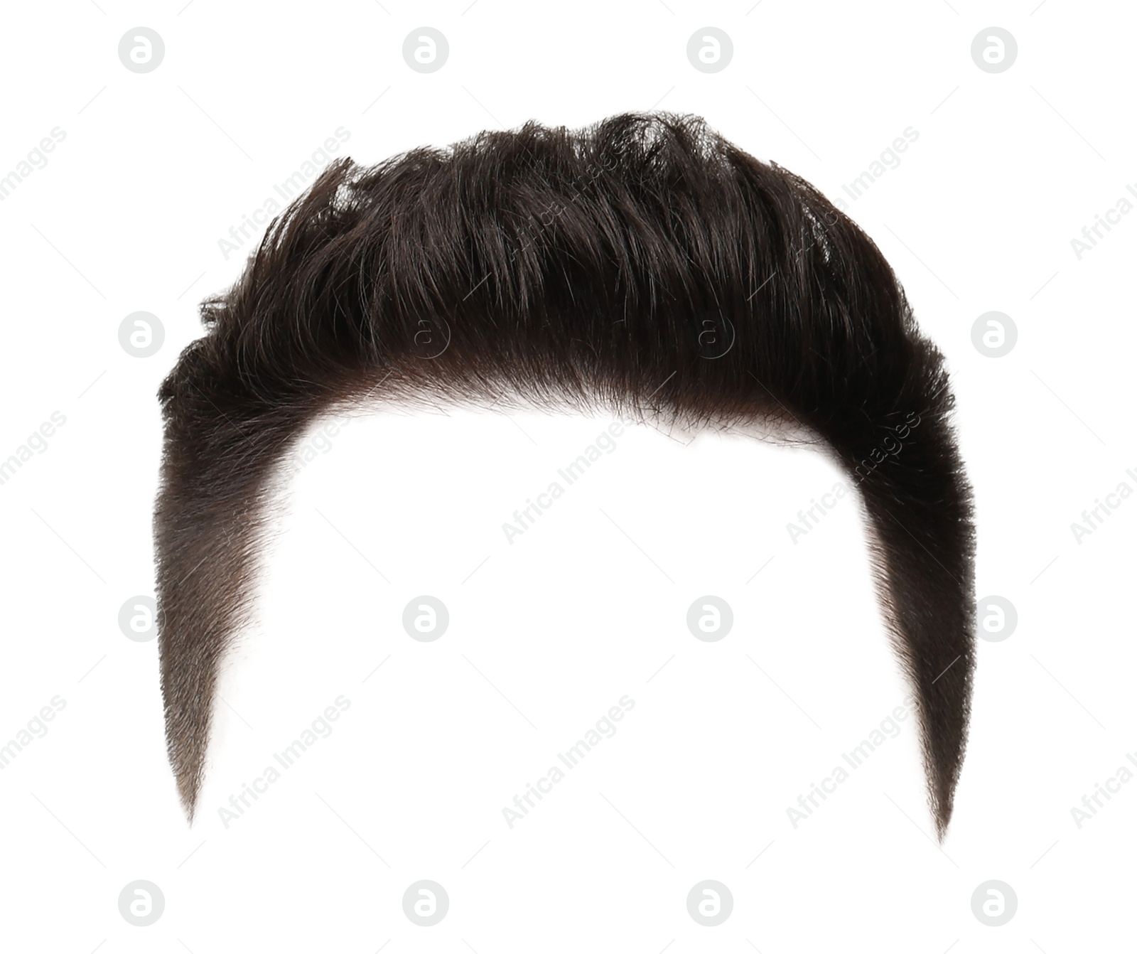 Image of Stylish male hairstyle with dark hair isolated on white