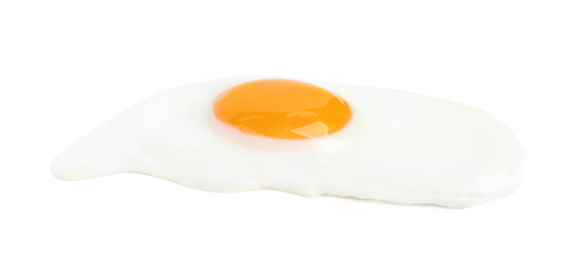 Photo of Tasty fried chicken egg isolated on white