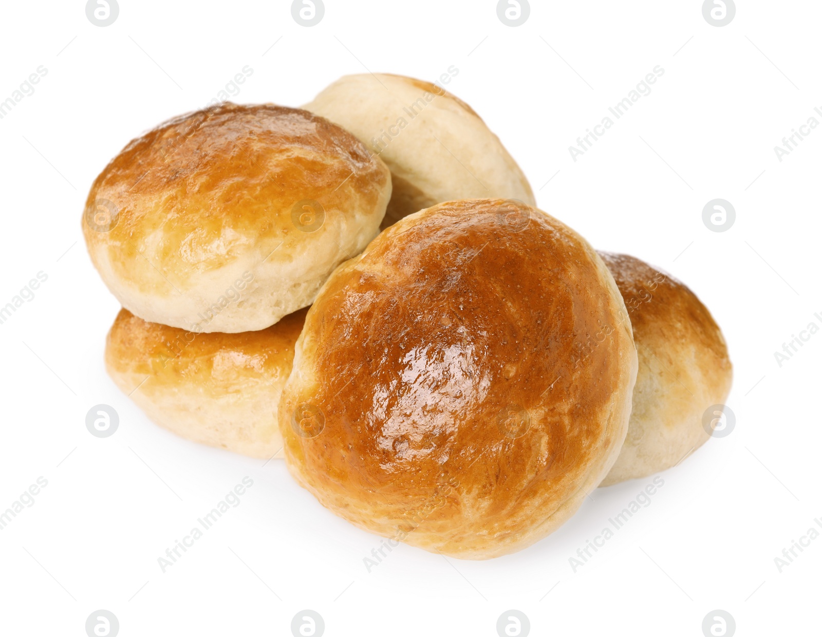 Photo of Tasty scones prepared on soda water isolated on white