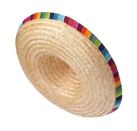 One Mexican sombrero hat isolated on white