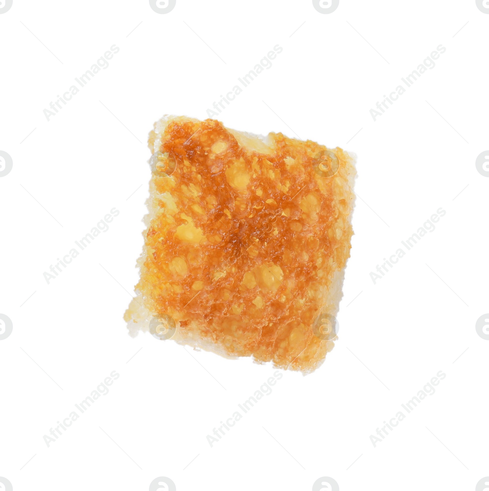 Photo of One delicious crispy crouton isolated on white