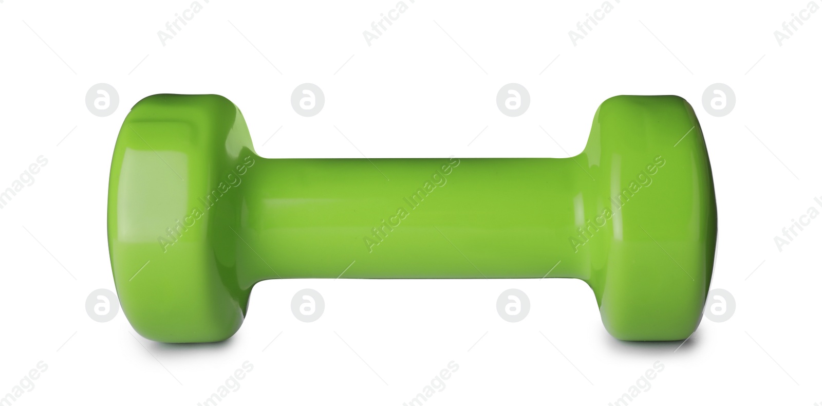 Photo of Color dumbbell on white background. Home fitness