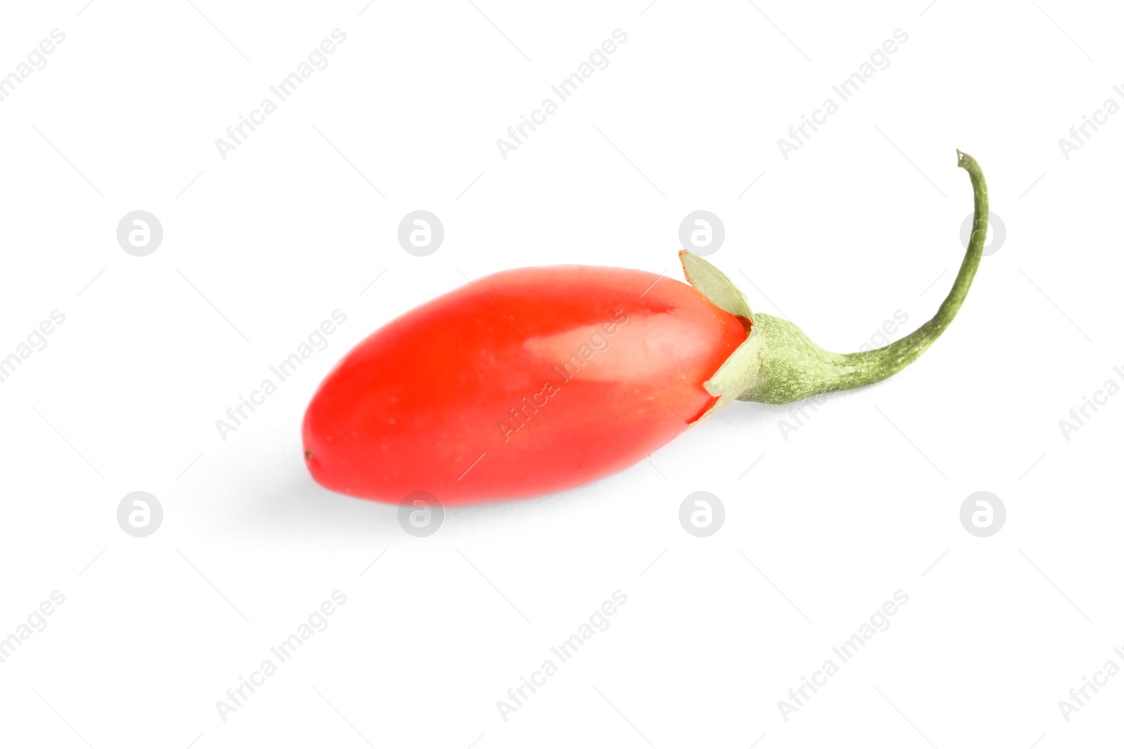 Photo of Fresh goji berry on white background. Healthy superfood