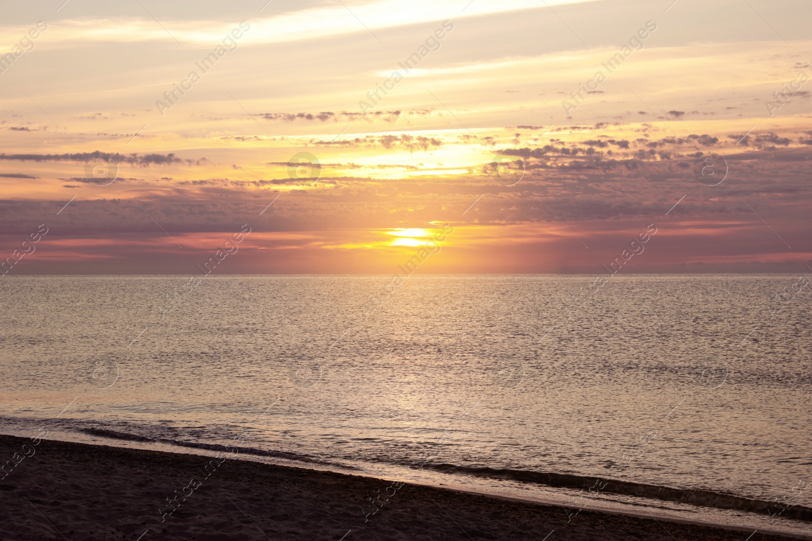 Photo of Picturesque view of beautiful sea at sunset. Summer vacation