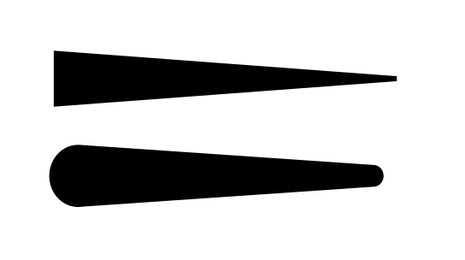 Two black arrows on white background, illustration