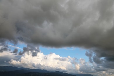 Picturesque view of sky with heavy rainy clouds