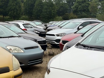 Photo of View of many different cars in parking lot