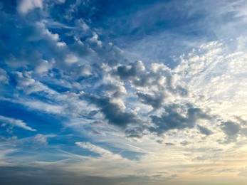Photo of Picturesque view on beautiful blue sky with clouds