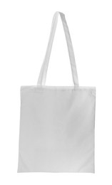 Photo of Blank textile bag on white background. Space for design