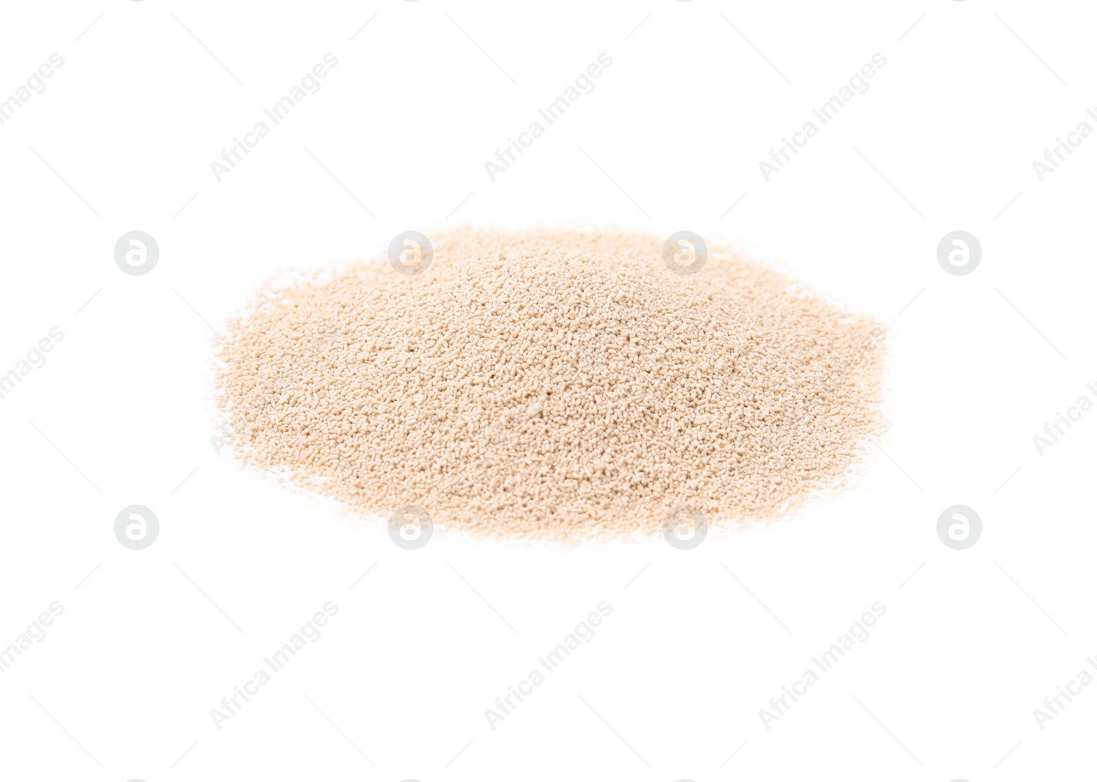 Photo of Pile of granulated yeast isolated on white