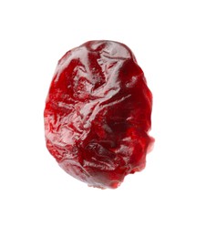 Photo of One tasty dried cranberry isolated on white