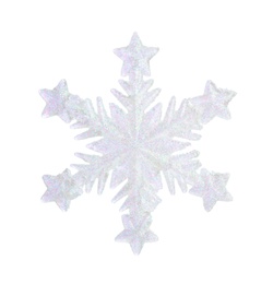 Photo of Beautiful decorative snowflake isolated on white. Christmas decoration