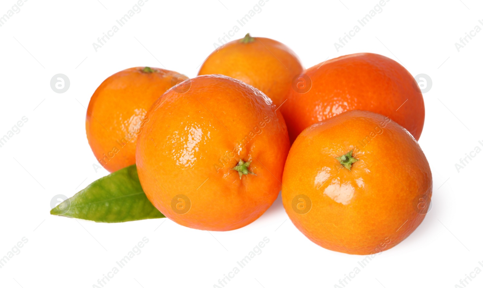 Photo of Fresh ripe juicy tangerines isolated on white