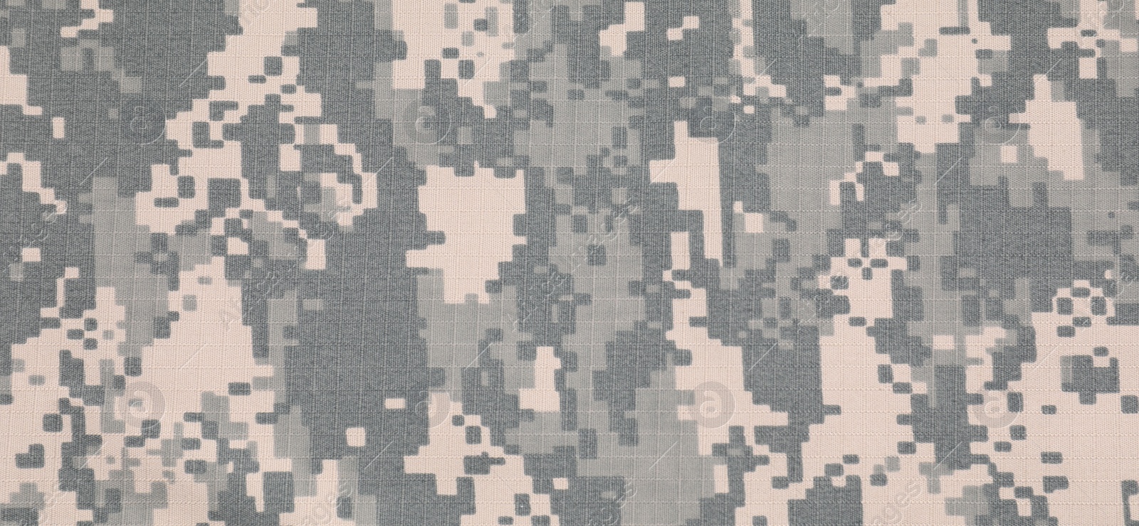 Photo of Texture of camouflage fabric as background, top view