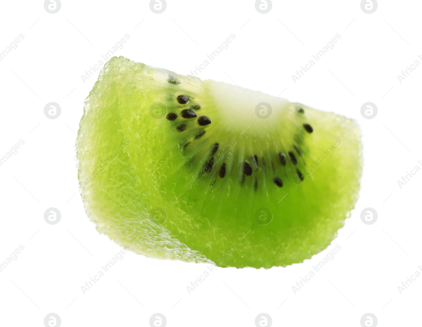 Photo of Cut fresh juicy kiwi on white background