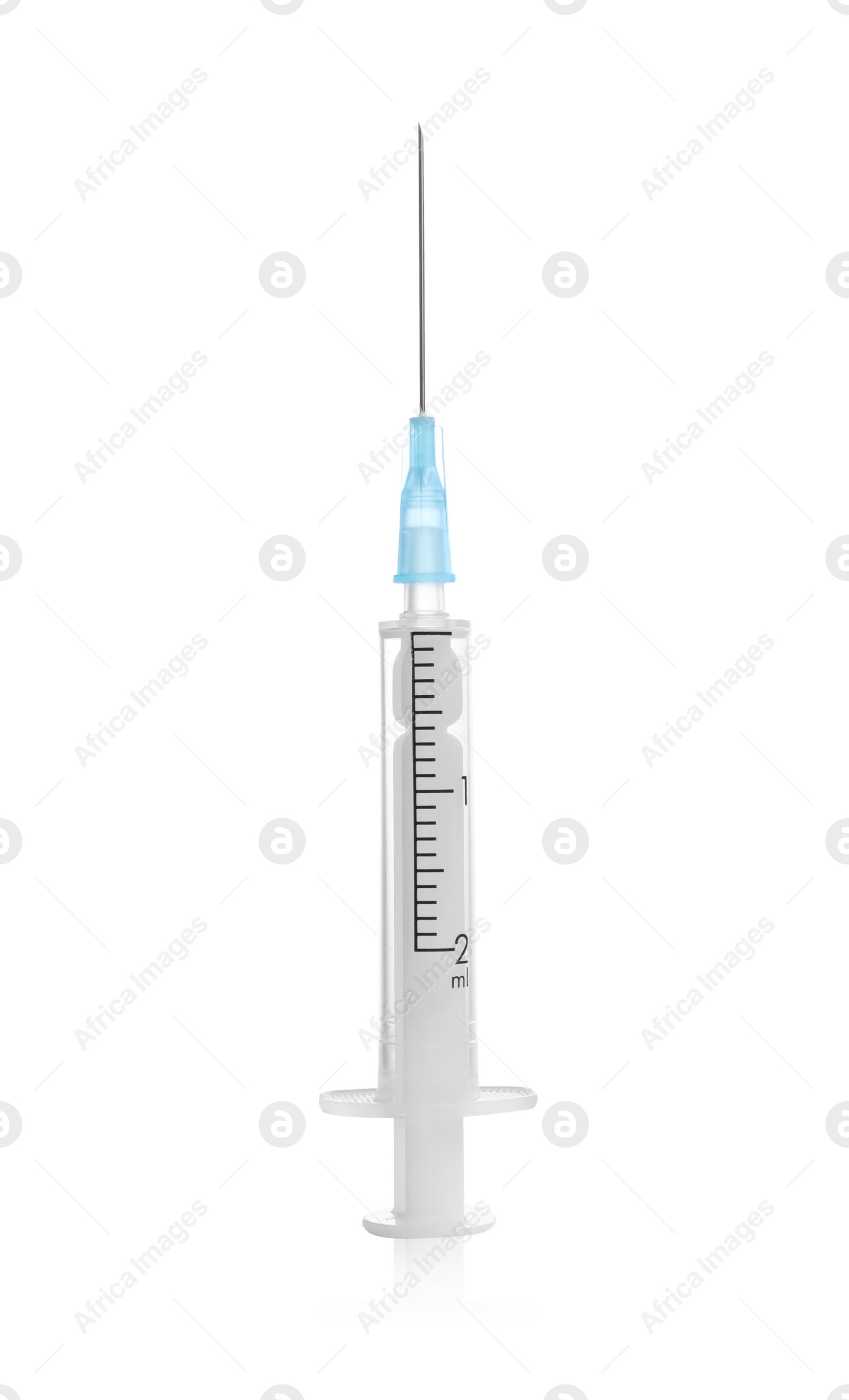 Photo of Disposable syringe with needle isolated on white